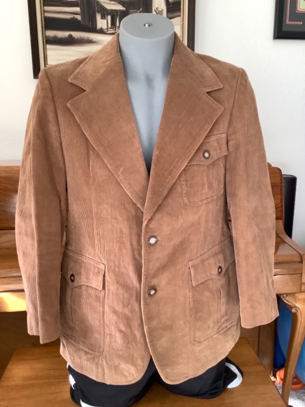 Europe Craft Imports WESTERN Style CORDUROY JACKET Size 42 Brown/Gold